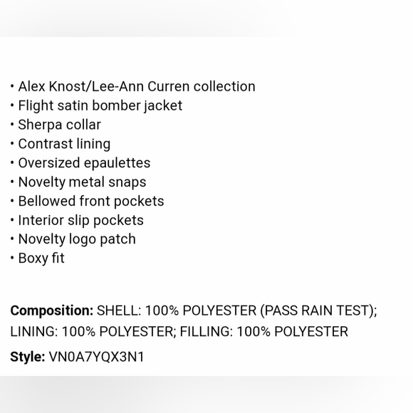 Vans X Curren X Knost Bomber Jacket *NWT* - Picture 7 of 16